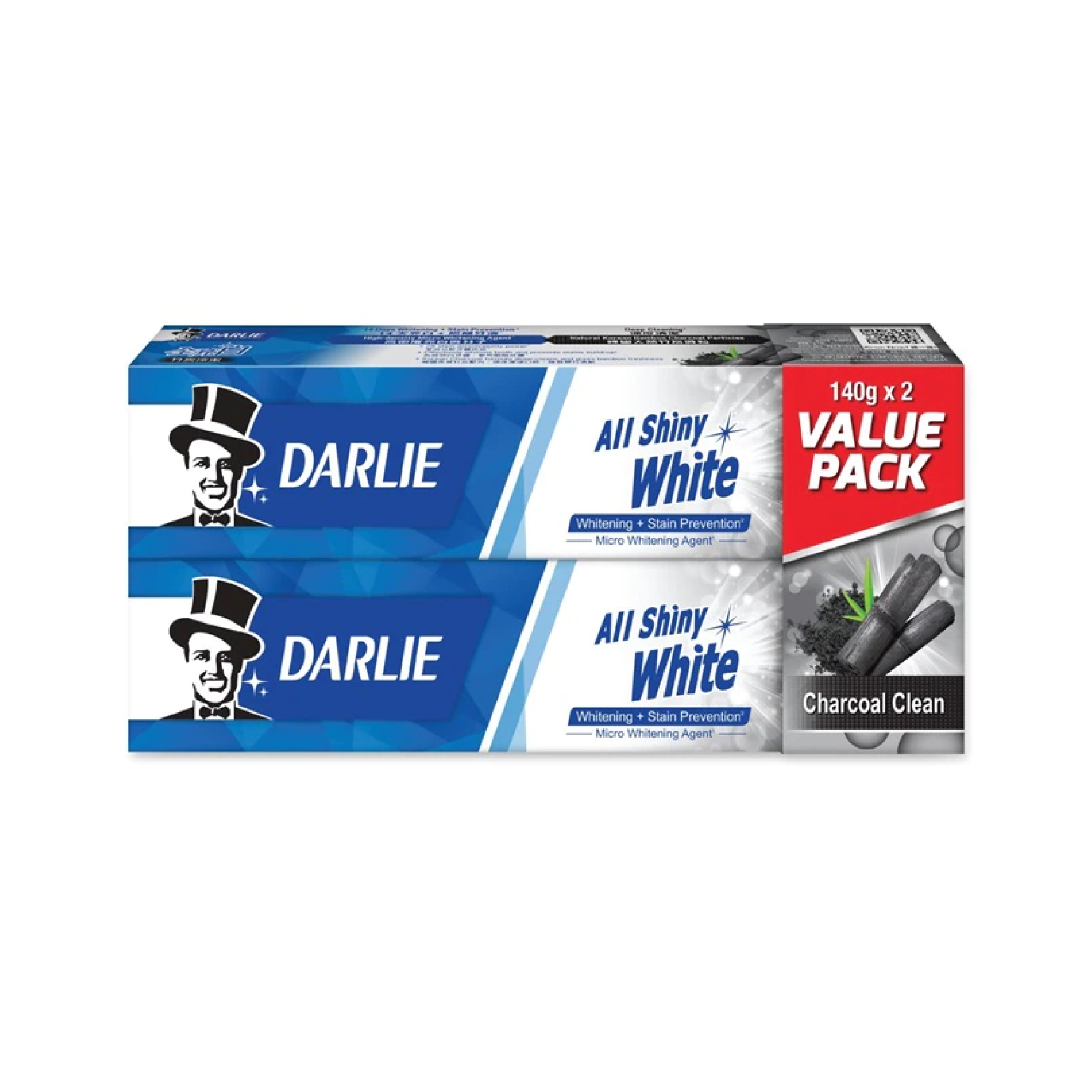 Darlie All Shiny White Toothpaste (Charcoal Clean) 2X140G